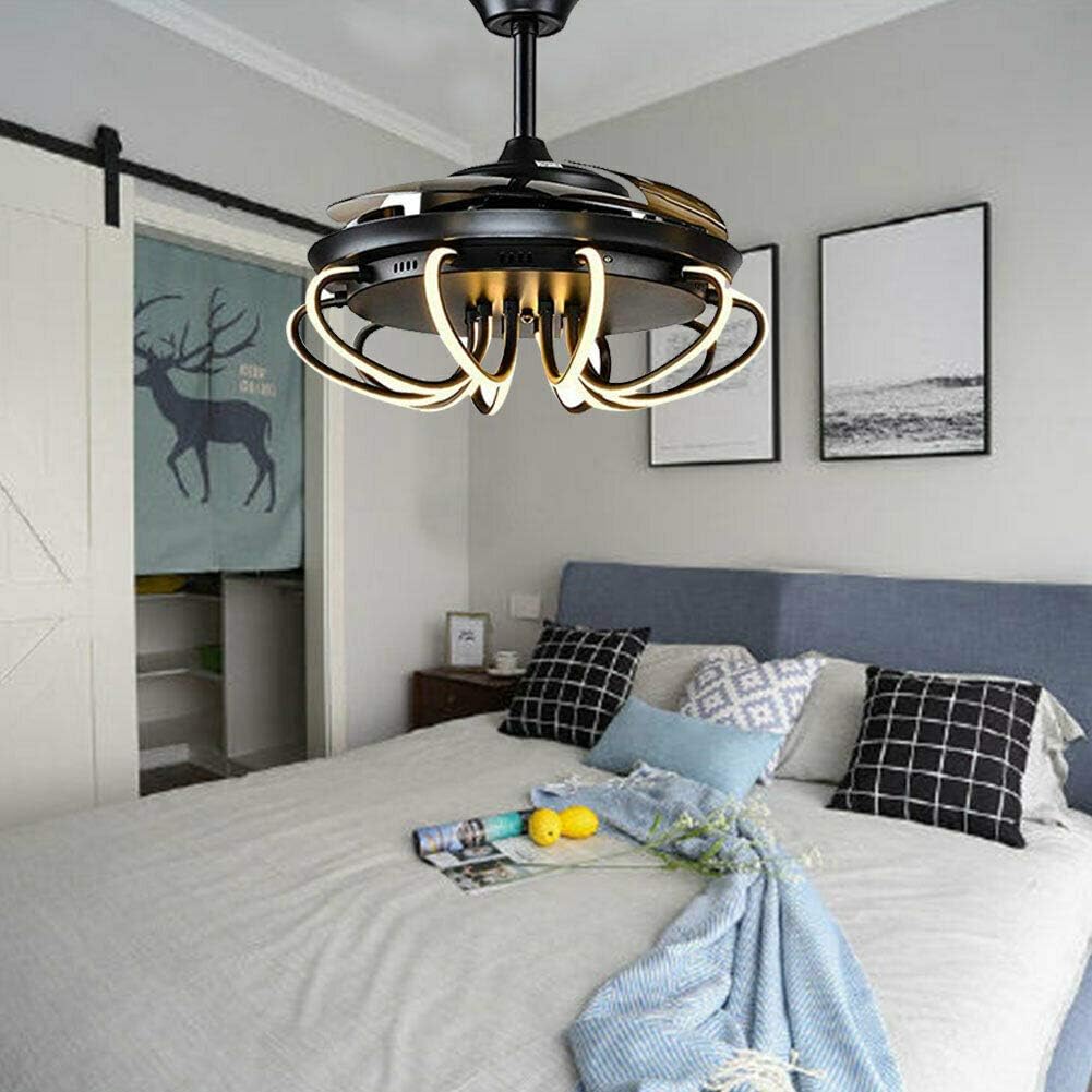 Discount 70% 42 Modern Ceiling Fans with Lights,3 Lighting Color Setting 3 Fan Speed, Mute motor Indoor Fan Light, Chandelier LED with Remote Fandelier Ceiling Fan for Bedroom (Black B) Discount 70% 42 Modern Ceiling Fans with Lights,3 Lighting Color Setting 3 Fan Speed, Mute motor Indoor Fan Light, Chandelier LED with Remote Fandelier Ceiling Fan for Bedroom (Black B)