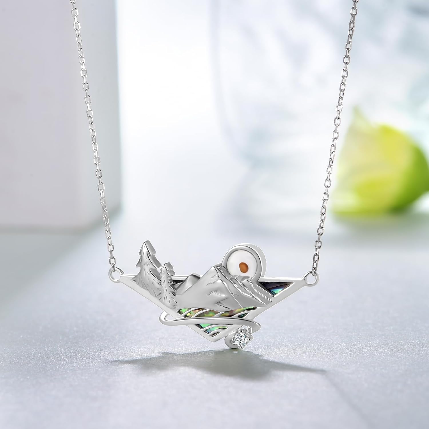 Mustard Seed Necklace Mountain Necklace 925 Sterling Silver Highs and Lows Necklace Mustard Seed Jewelry Gifts for Women Hikers Climbers and Nature Lovers