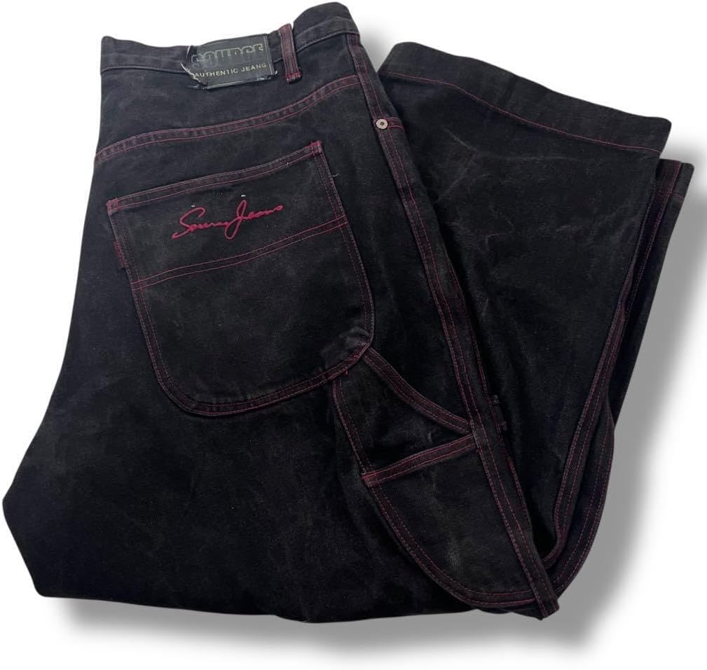 極太 SOURCE ブラックデニム B系 BBOY ペインターパンツ y2k 迷彩