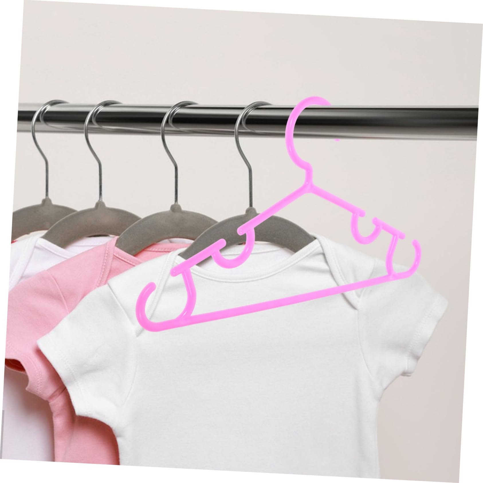 TOPBATHY 50 Uds Perchas para Niños Perchas para Ropa para Faldas Estante para Ropa Percha para Botas Que Ahorra Espacio De Plástico para Niños Pequeños Percha para