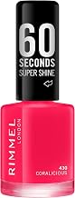 Rimmel 60 Seconds Super Shine Nail Polish, 430 Coralicious Fast Drying Colour Vibrant Long Lasting Nail Polish, 10 ml