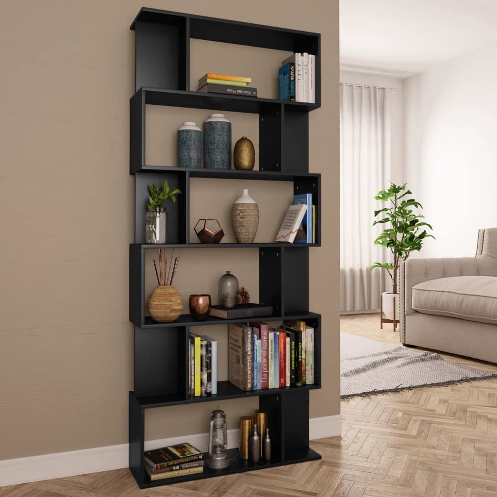 vidaXL Libreria/Divisorio Scaffali Versatile Decorativa Arredo Casa Separè Mensole Libri Espositore Nero 80x24x192 cm in Truciolato