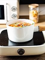 Vista 3 de Olla de leche esmaltada, calentador de mantequilla, mini cacerola antiadherente, 4.7 pulgadas, 24 onzas, utensilios de cocina pequeños con mango