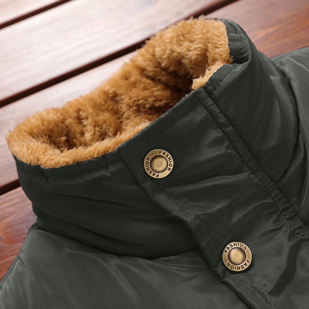 Gilet in Senza Maniche da Uomo Casual Tinta Unita Capispalla Fodera di Peluche Ispessimento Antivento Veste Caldo Collo Alto Gilet Giacca Multi-Tasca Cardigan Softshell Vest