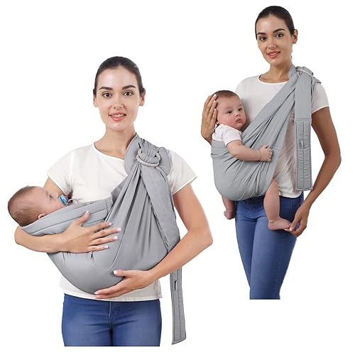 Portabebés con anillo para bebés, portabebés para recién nacidos a niños pequeños, ergonómico y cómodo para bebés recién nacidos, suave y ajustable