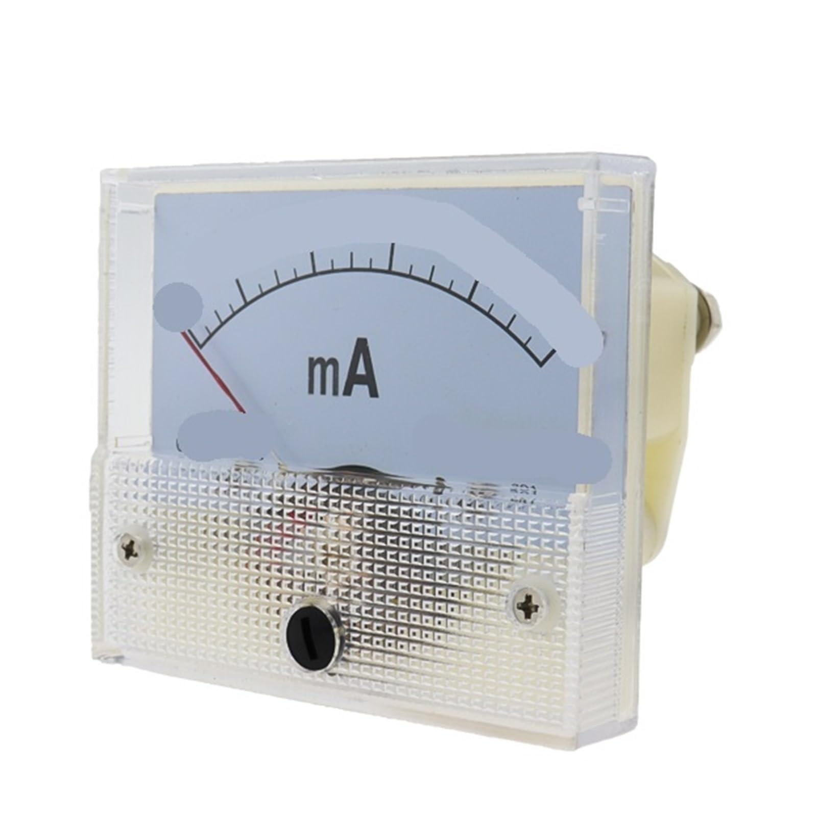 Ampèremètre 85L1 1 mA-500 mA calibre 50mA avec son boîtier protecteur en plastique blanc