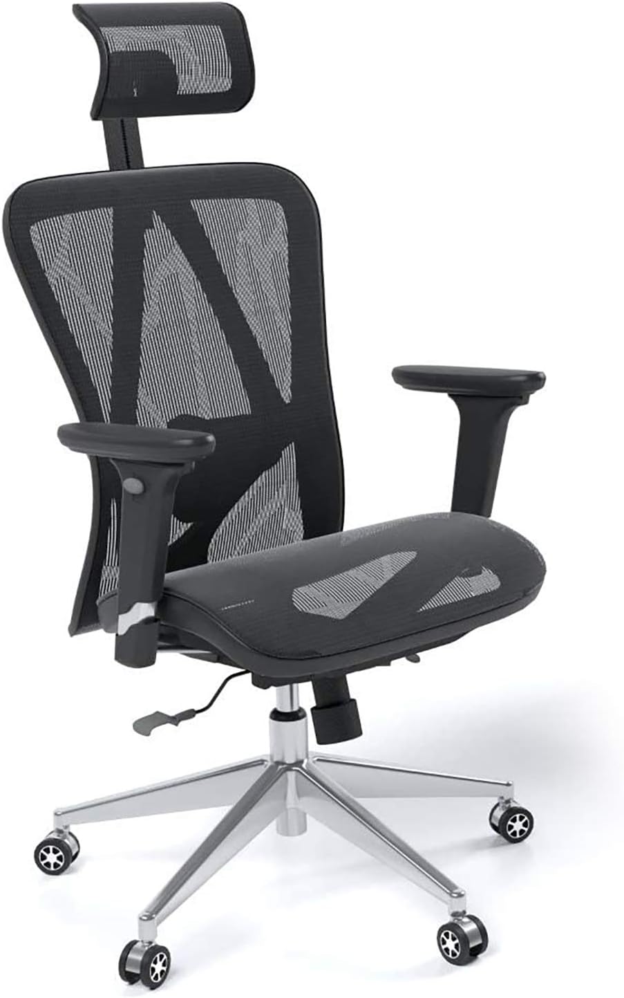Halter Executive Mesh Office Swivel Chair with Adjustable Headrest, Armrests, Seat Height, and Backrest for Maximum Lumbar Support, Caster Wheels, Mesh Seat, Black