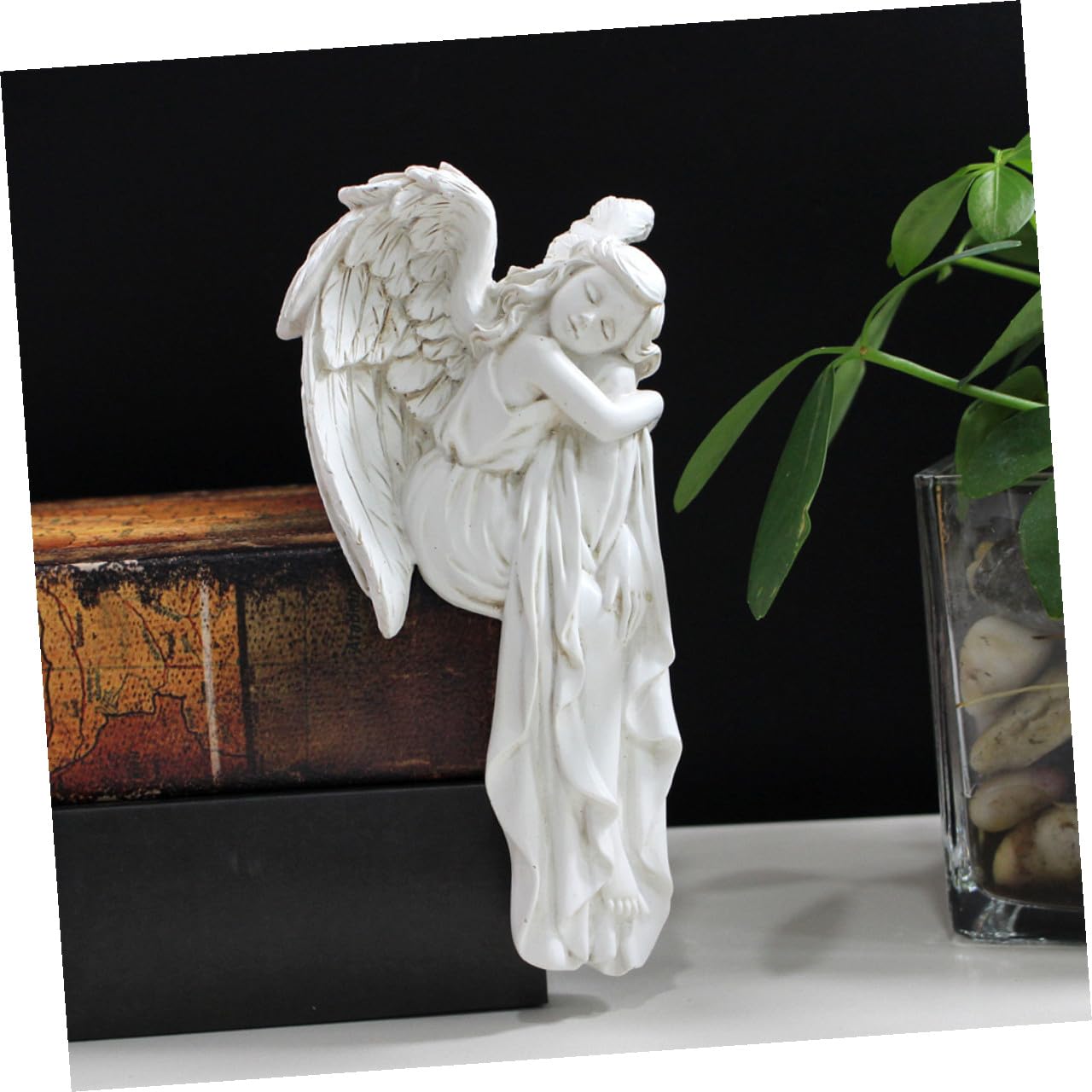 Artibetter Ornamenti Angeli da Porta in Resina Bianca 2 Pezzi