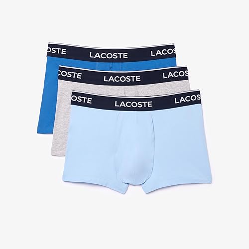 Lacoste Traje de baño de algodón elástico tricolor para hombre, paquete de 3