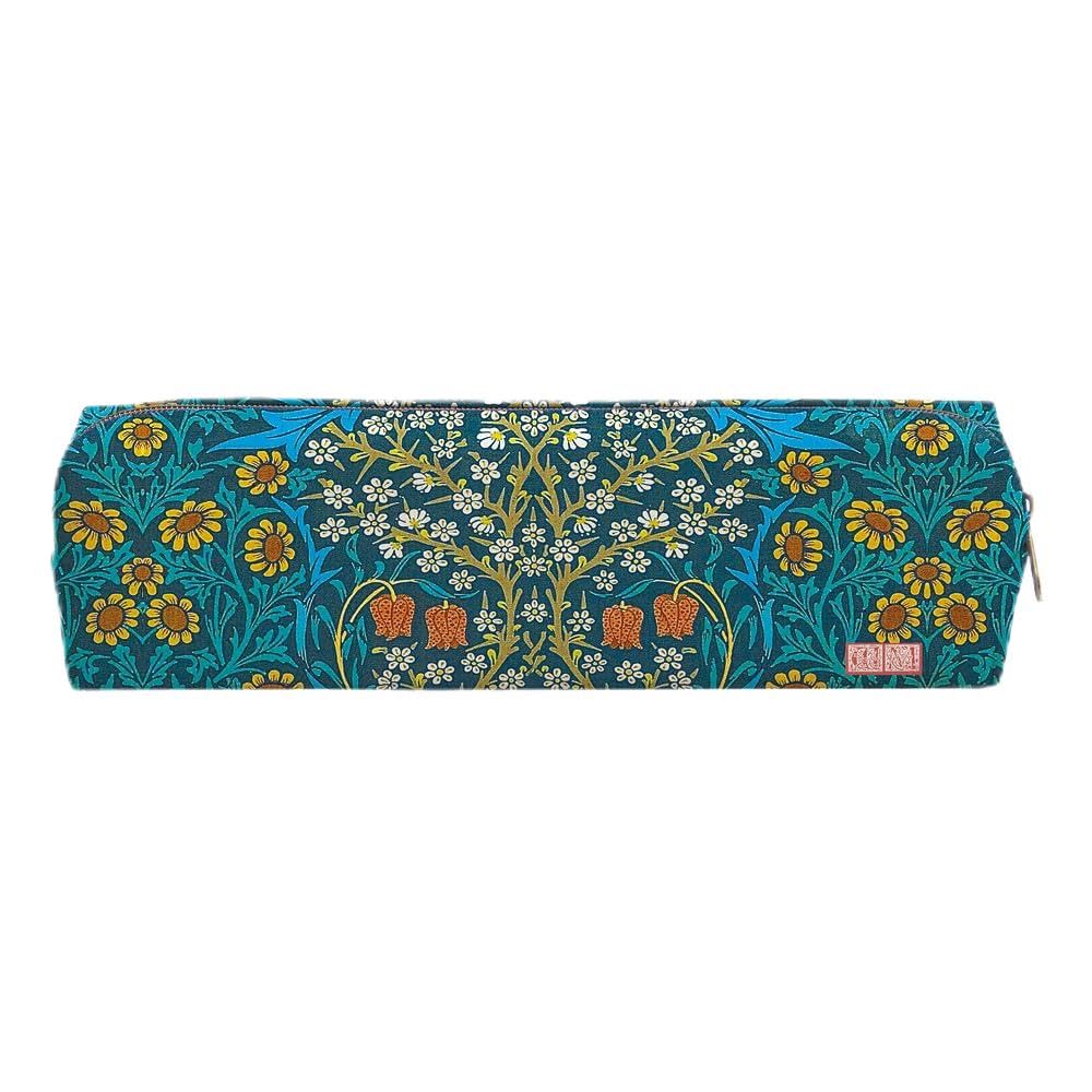 The Gifted Stationery Co. Ltd. William Morris Blackthorn Pencil Case – Floral Zip Pencil Pouch for School, Office & Art Supplies (220 x 70 x 60mm)