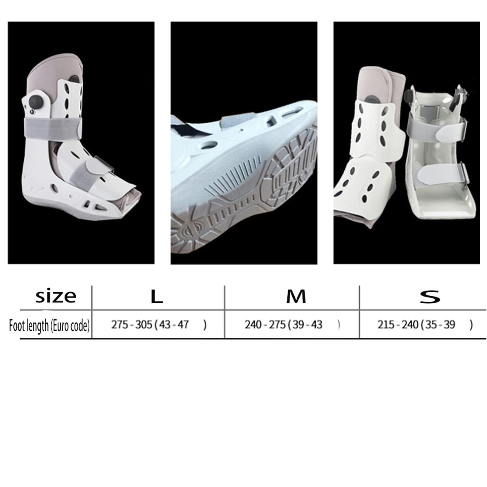 Botas for caminar for fracturas Soporte de correa de ortesis transpirable Férula plantar for lesiones de tobillo y pie Cirugía Esguince de tobillo Pies izquierdo y derecho Blanco