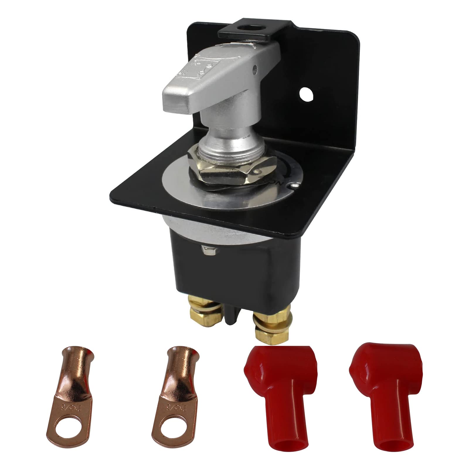 Battery Disconnect Switch 12V with Lock-Out Plate Fit for Battery Doctor Replace 20247, Polarity Negative, Kill Switch for Autos Cars Boats RVs, Fixed Handle Isolator