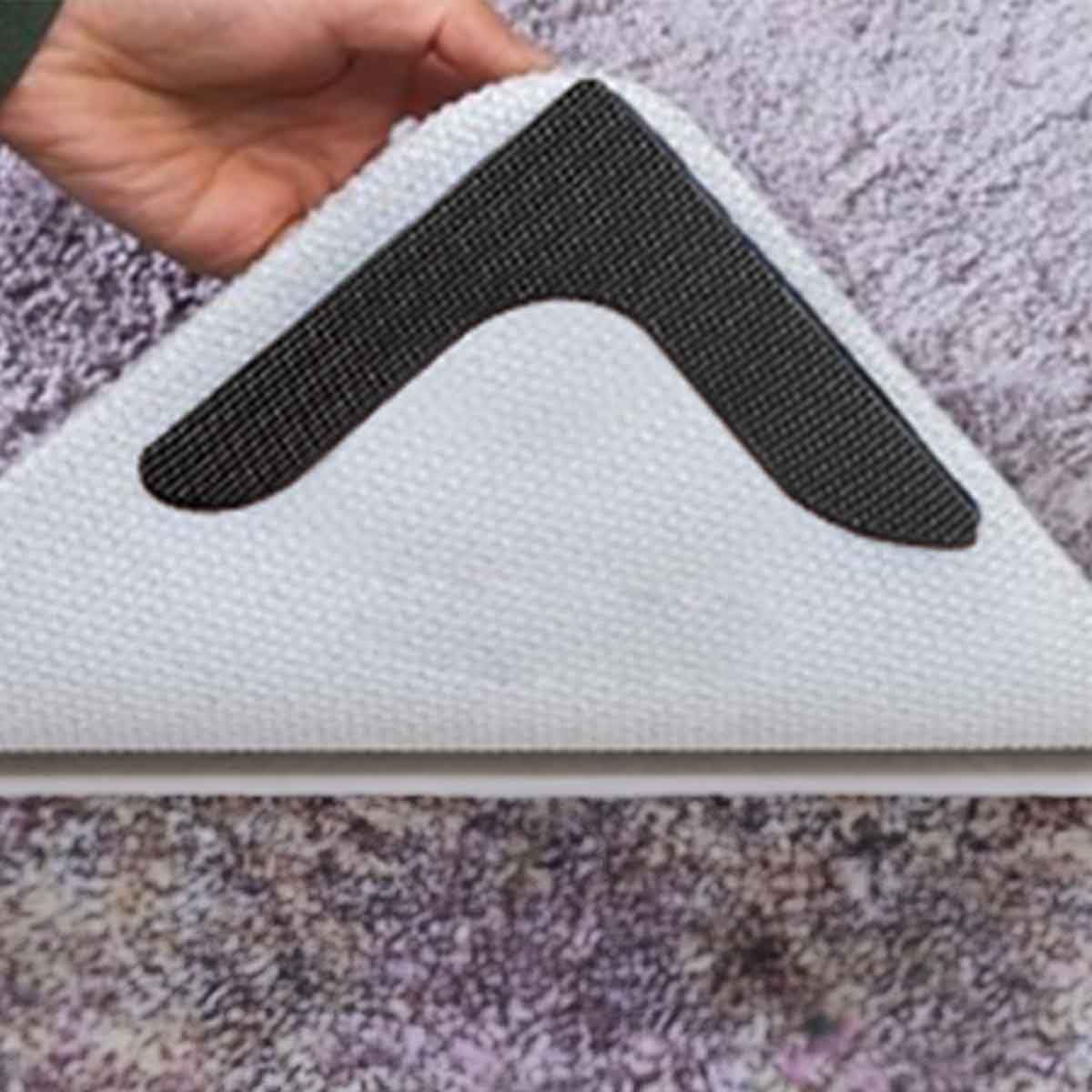 Adesivi Ferma Tappeto Antiscivolo - 4 Pezzi Triangolari 10x10 Cm, Per Parquet, Piastrelle, Ecc.