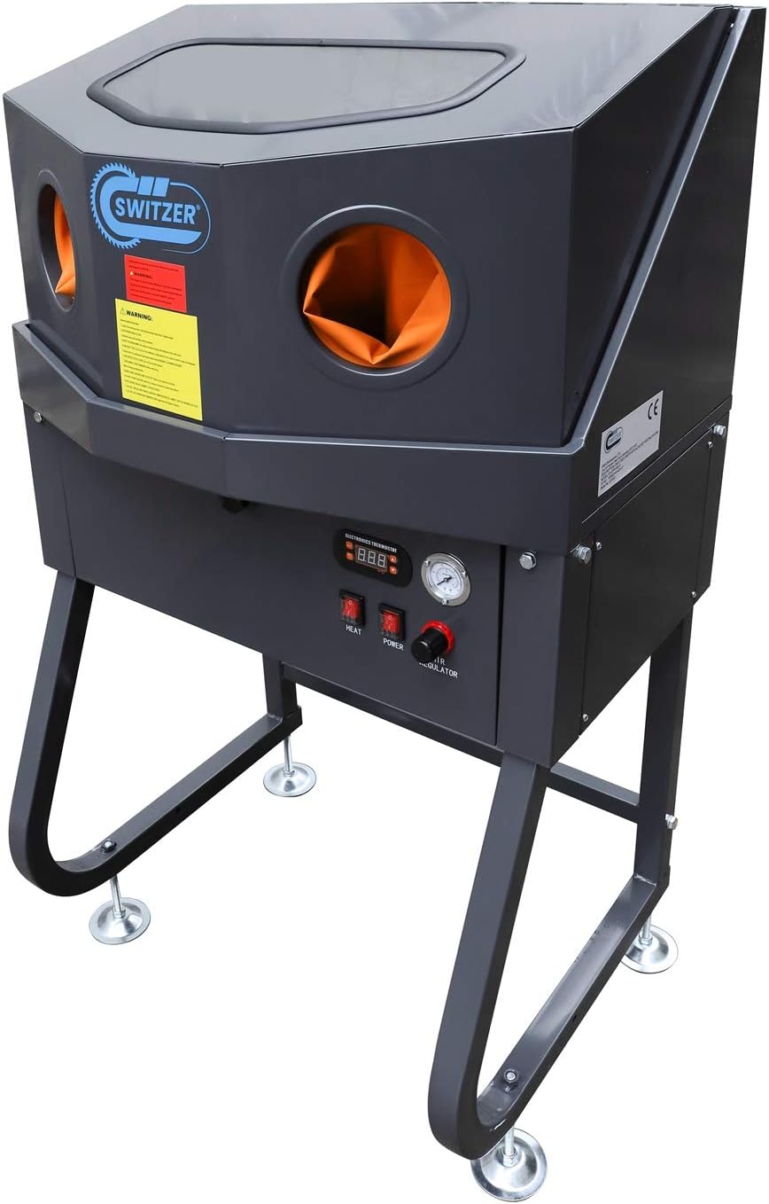 SwitZer Floor Standing Enclosed Parts Washer with Auxiliary Heating System Cleaner Workshop Cleaning Degreaser Electric Pump XH-EPW160-H