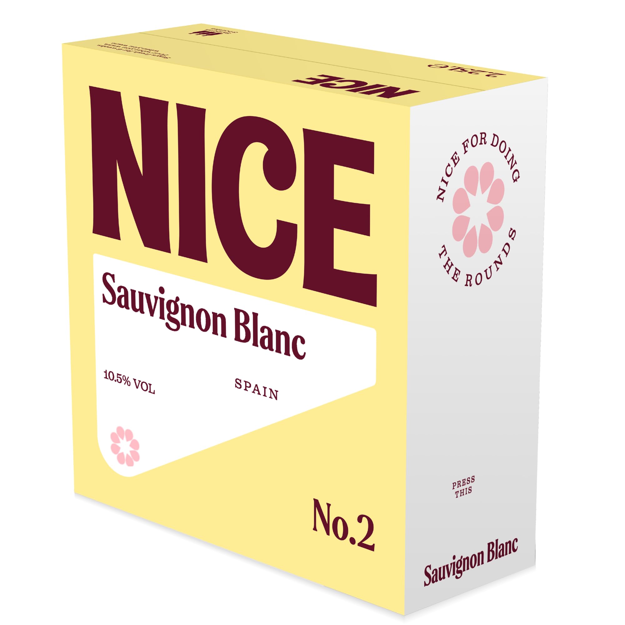 Nice Sauvignon Blanc, Wine Box, Crisp, French White Wine from Côtes de Gascogne, Stays Fresh for 6 Weeks, 1 x 2.25L Boxed Wine