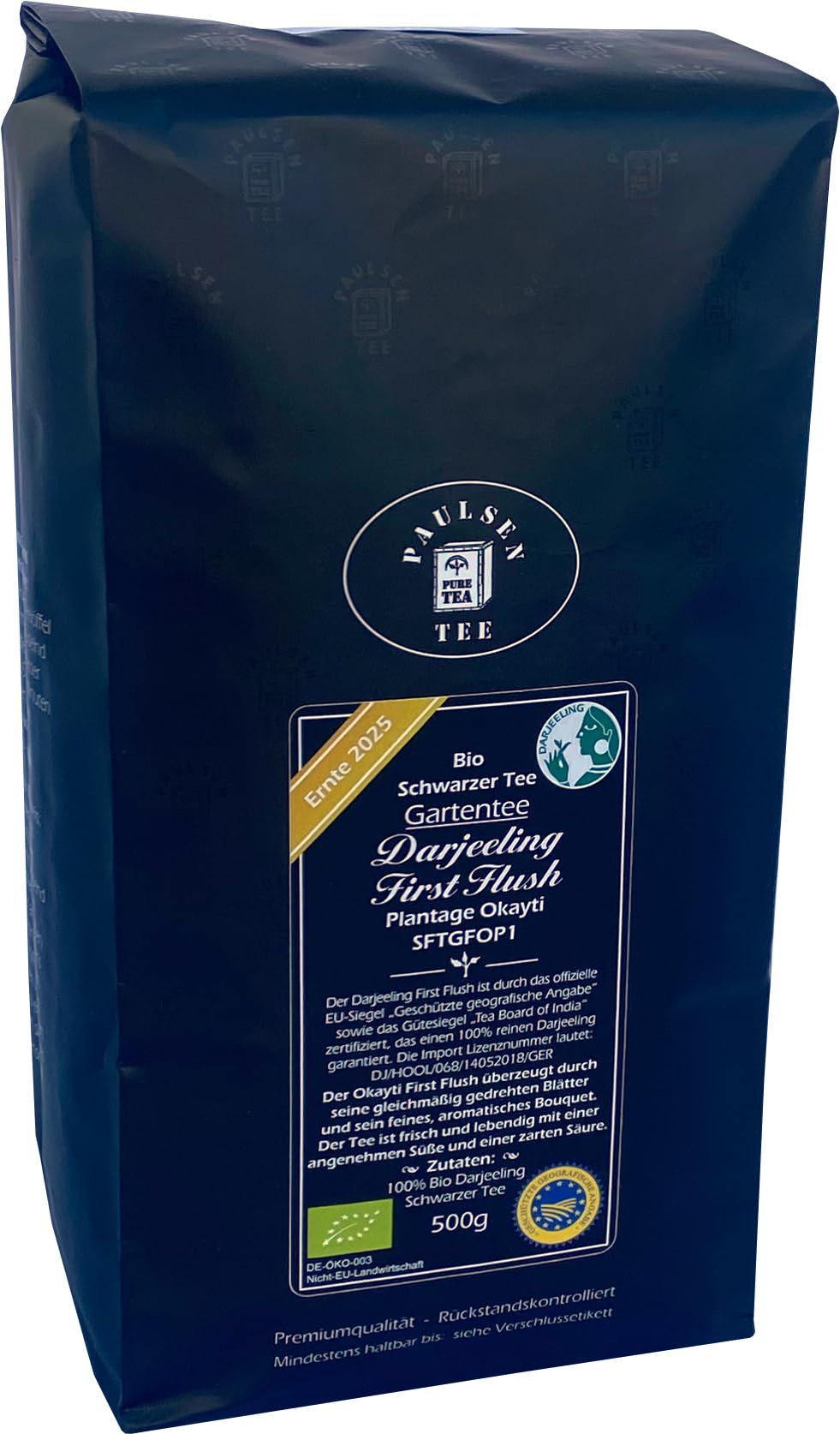 Paulsen - Bio Darjeeling First Flush - Gartentee Plantage Okayti - Ernte 2025-500g
