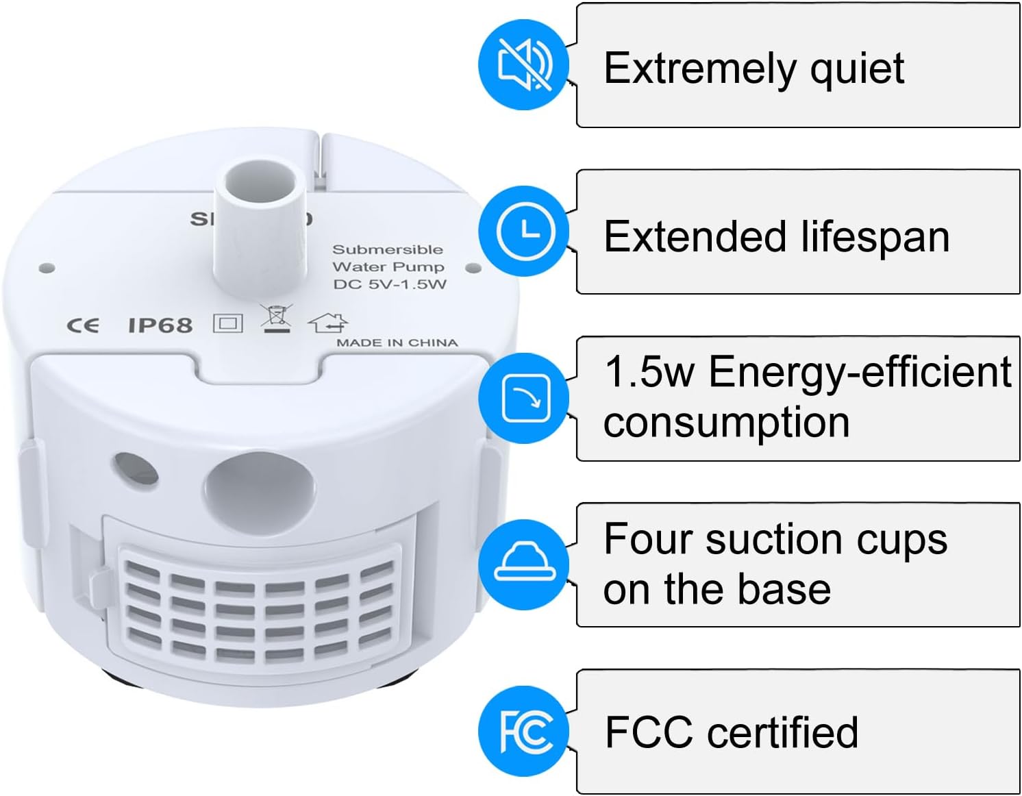 Vekonn Cat Water Fountain Quiet Pump Details