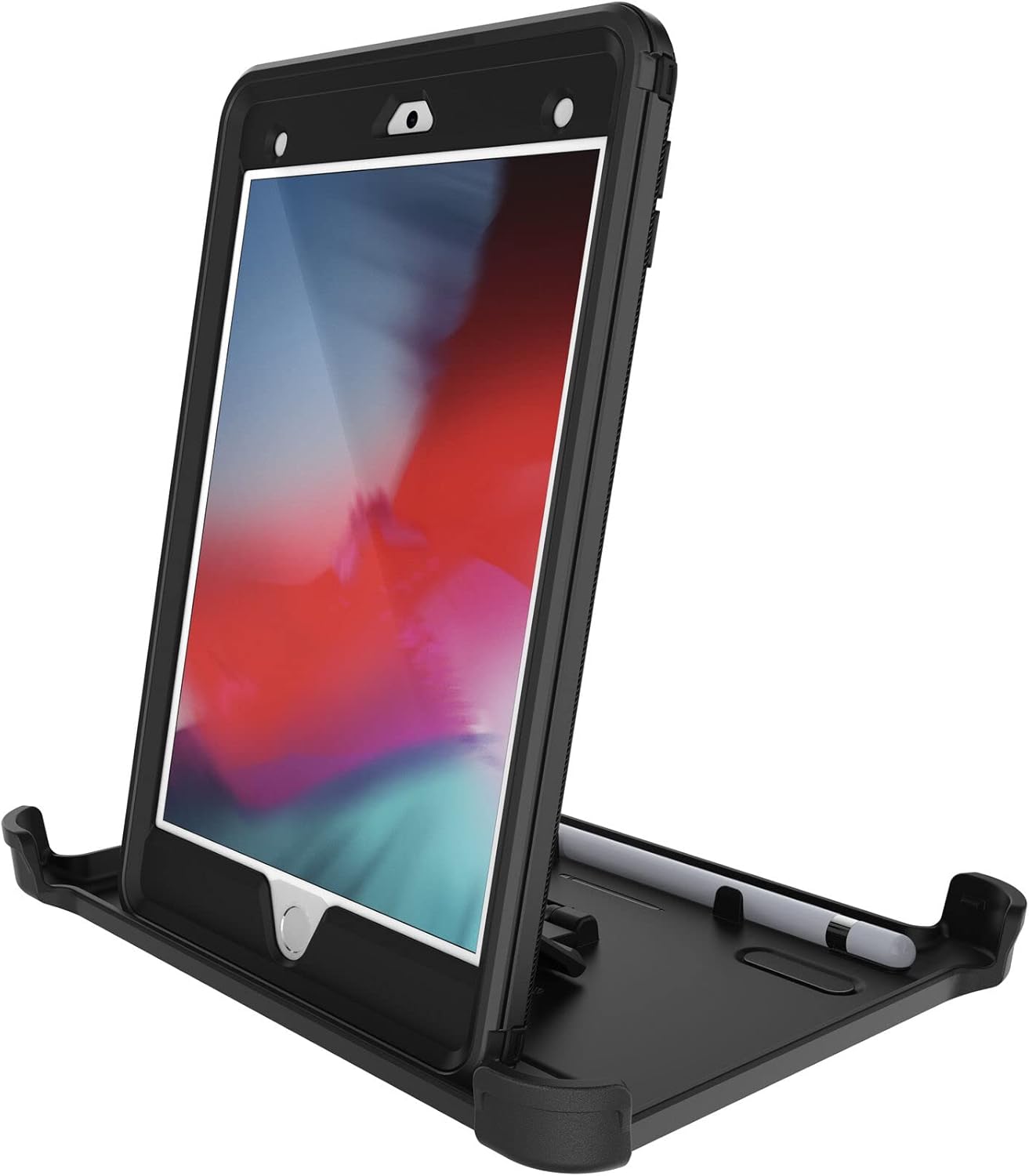 OtterBox DEFENDER SERIES iPad Mini 5th Gen Case - Non-Retail Packaging - Black, Built-in Screen Protector, Port Covers, Stand