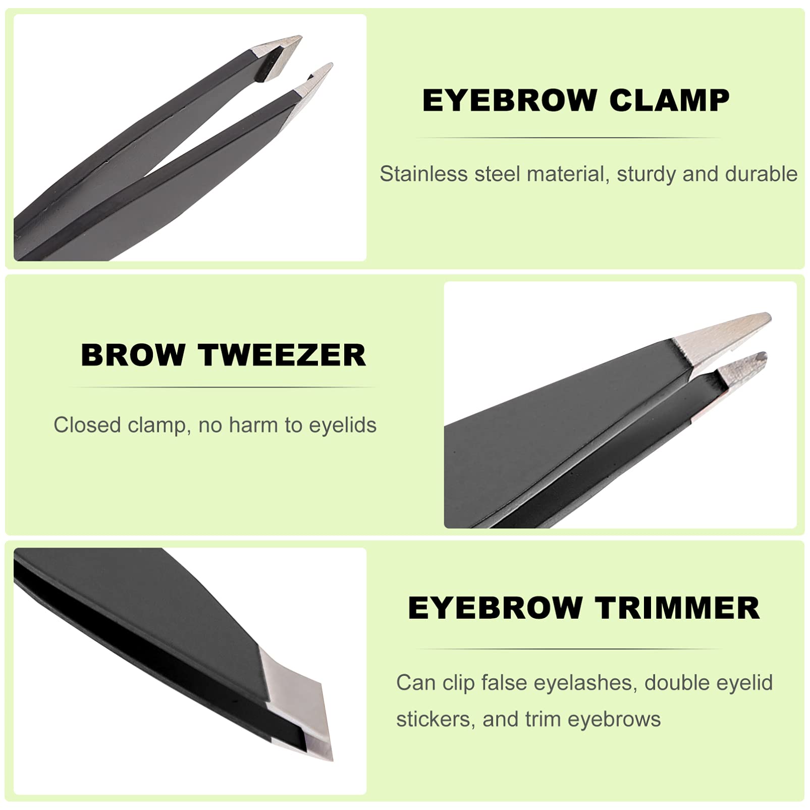 POPETPOP 20pezzi Pinzette Sopracciglia Pratiche e Resistenti Strumenti Essenziali Per Makeup e Del Viso Clip Per Estensioni Ciglia e Ritocco Sopracciglia