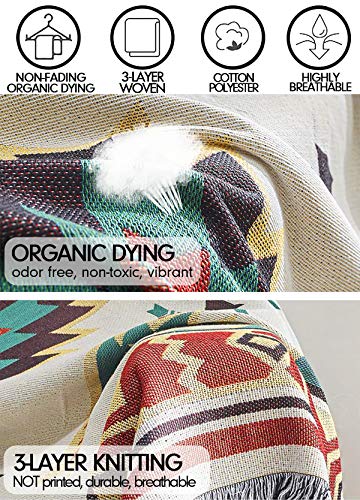 Warmtide Southwestern Soft Throw Blankets With Tassels Cozy Cotton Woven Aztec Knitted Bed Couch Throws Sofa Chair Towel Multi-Function For Home Decor Office Travel #TOP5