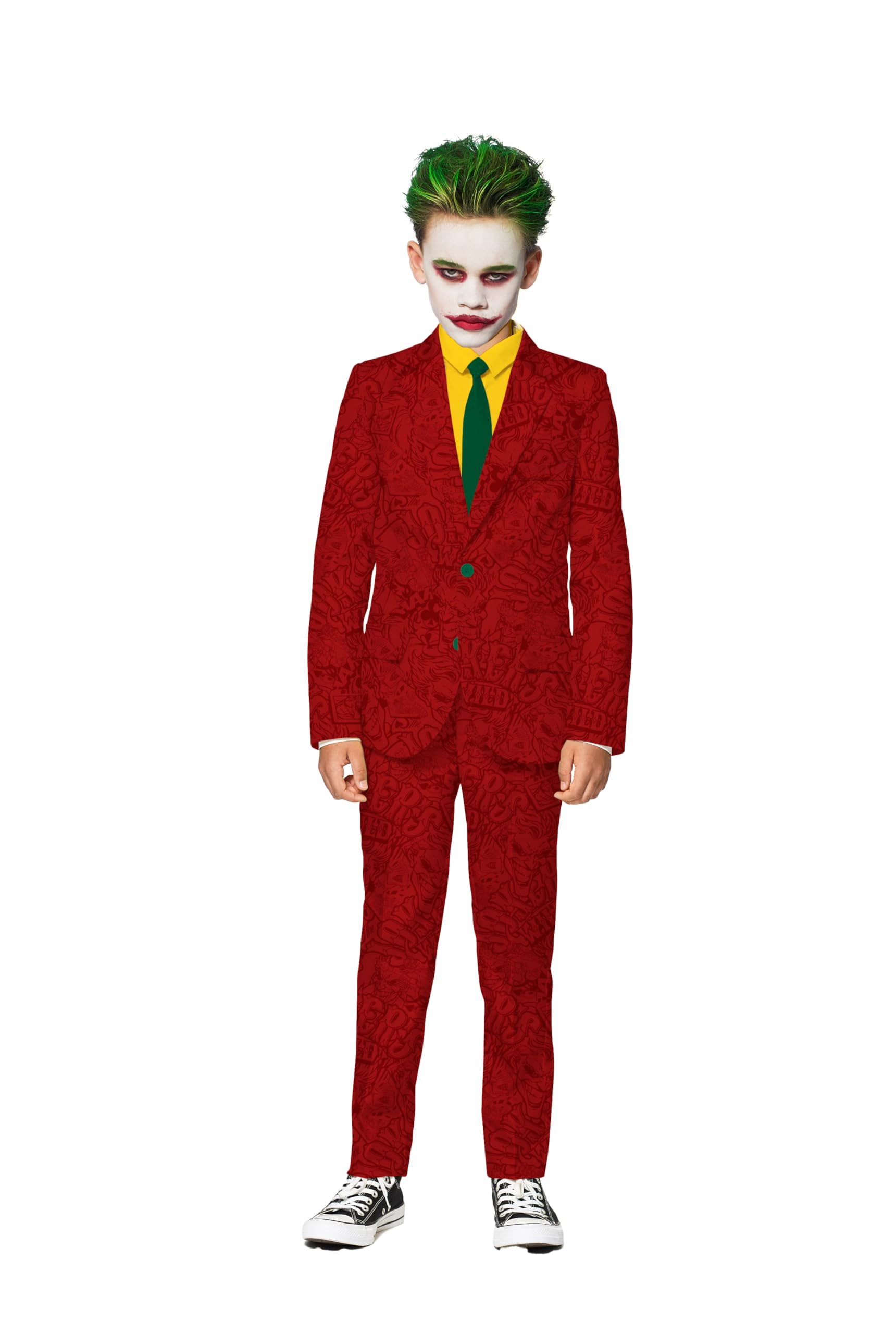 Offstream Kids The Joker Outfit - Halloween, Batman Villains Outfit for Boys - Including Blazer, Pants and Tie - Purple