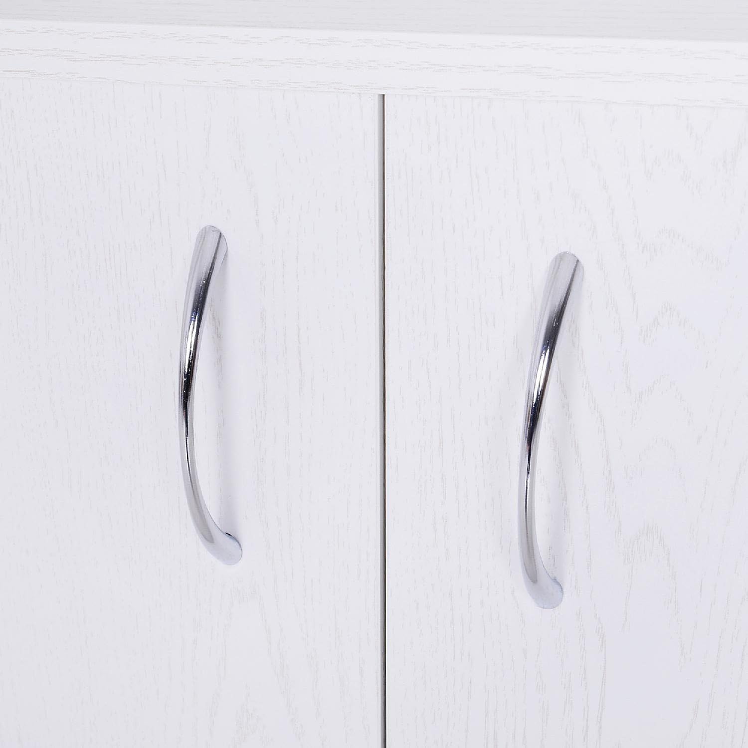 Carrello Cucina con 2 Ante e 1 Vano Porta Microonde, 60.4x40.3x97cm, in Legno, Bianco