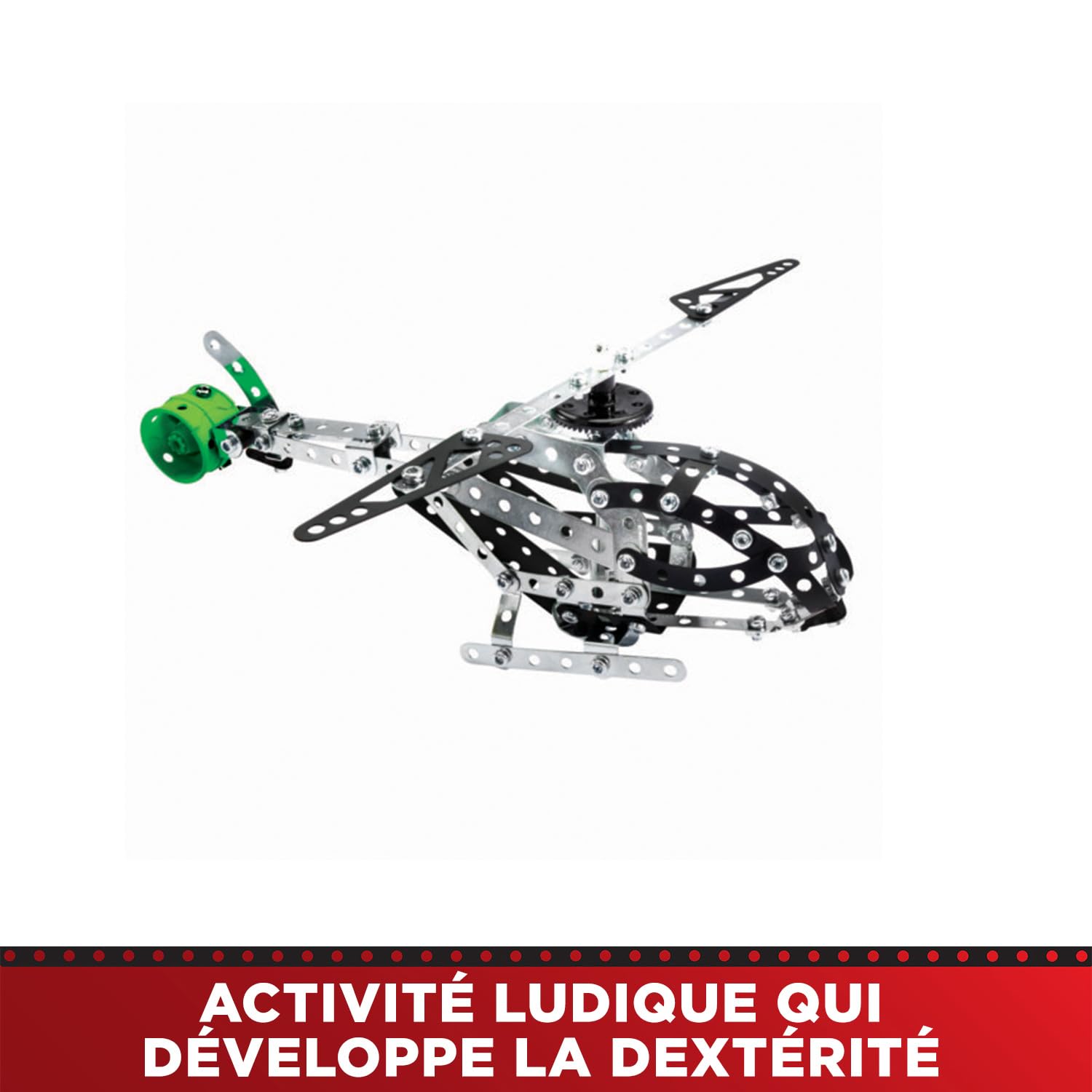 BANDAI - Meccano Mountain Rally 25 en 1 - Coffret de Construction 25 Modèles - 390 pièces, Moteur, Outils, Notice - Kit Activité Assemblage Voiture de Rallye - Jouet Enfant 10 Ans et + - APM11111