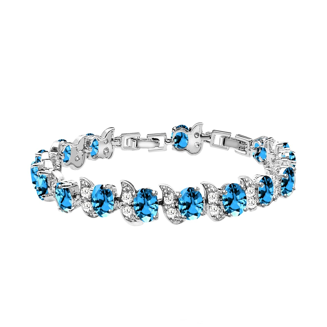 LMXXVJ Fashion Tennis Bracelet Created Emerald White Gold Plated Charm Bracelet Gifts Jewelry for Women