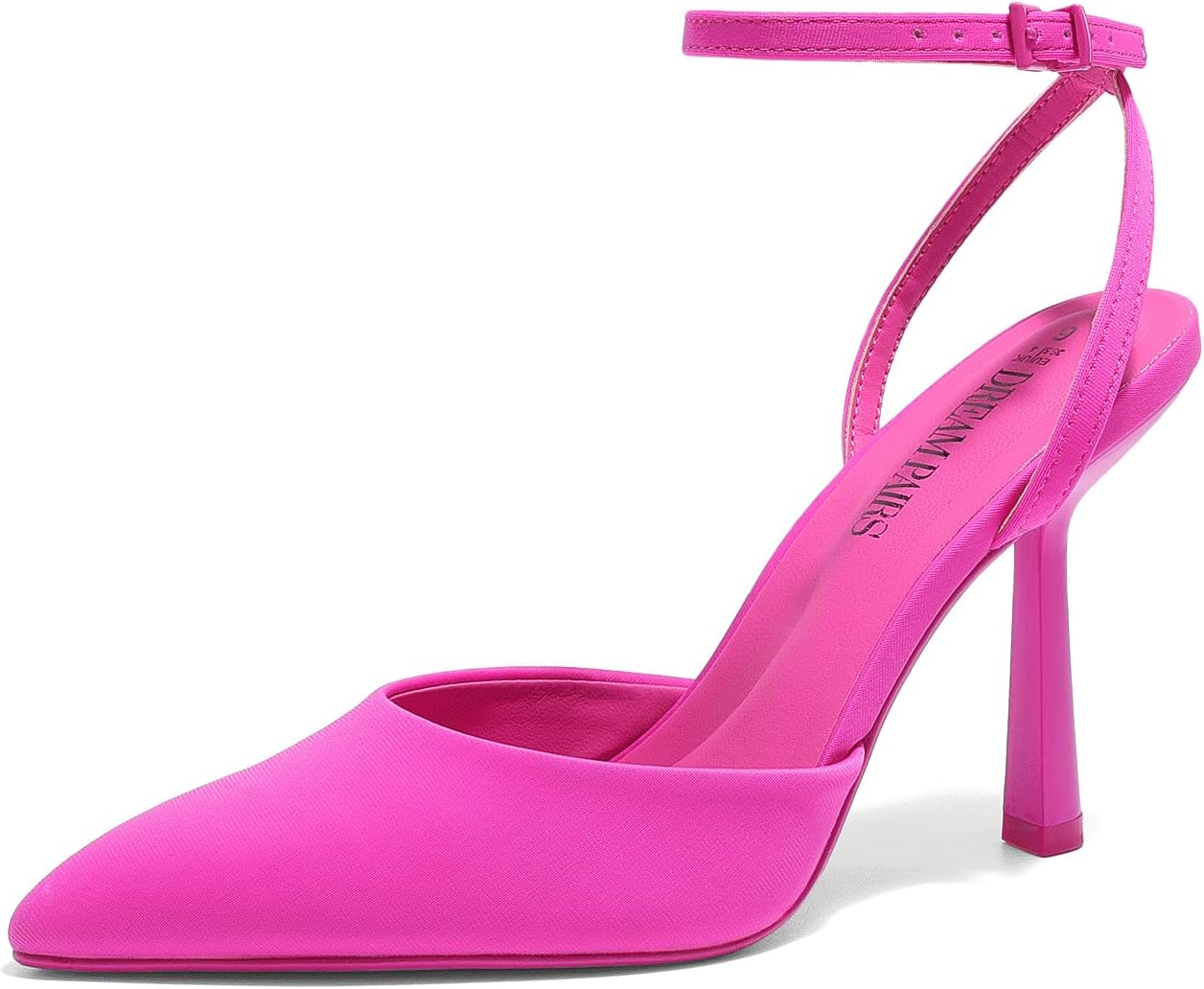 DREAM PAIRS High Heels for Women Closed Pointed Toe Dress Shoes for Women Ankle Strap Stiletto Heel Party Wedding Sexy Pump Shoes