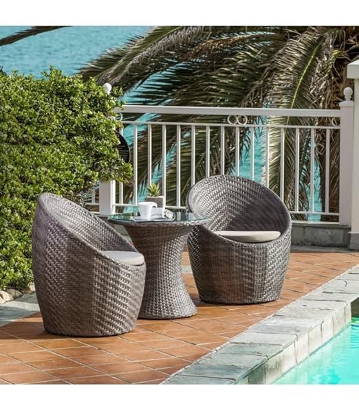 Image of Apple Chair & Table Set for Indoor||Outdoor || Garden || Balcony ||Living Room Tea ||Coffee Furniture Set Home Dcor (Standard, Grey (2 Chair 1 Table)