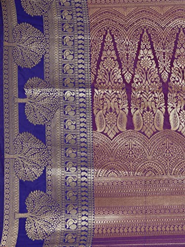 Image of Panzora Women's Banarasi Silk Saree With Unstitched Blouse Piece