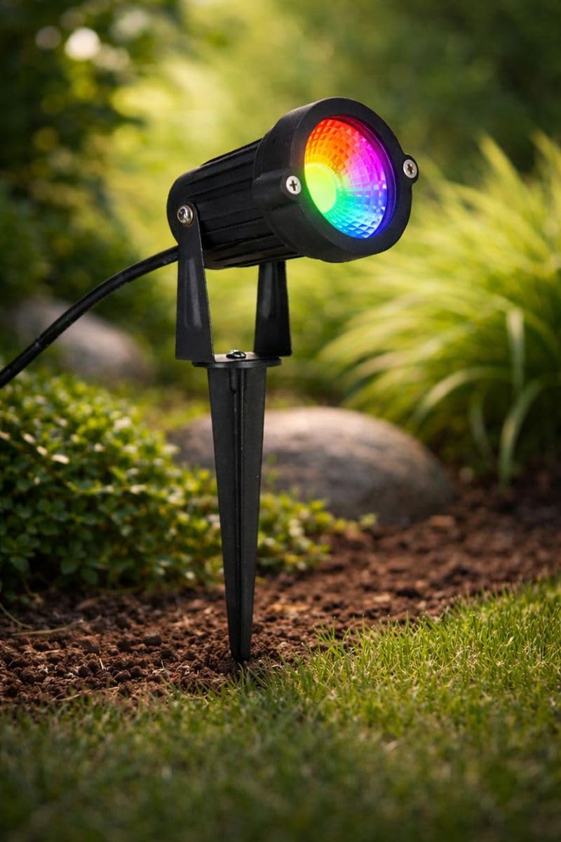 Hybrix® LED Spike Light, Spot Light, Garden Light (5 Watt), Bridge Lux Optical COB LED, Elegant Fiber Body, Multicolor Auto Change RGB Light Color, Water Proof for Indoor/Outdoor Use (Single)-image-19