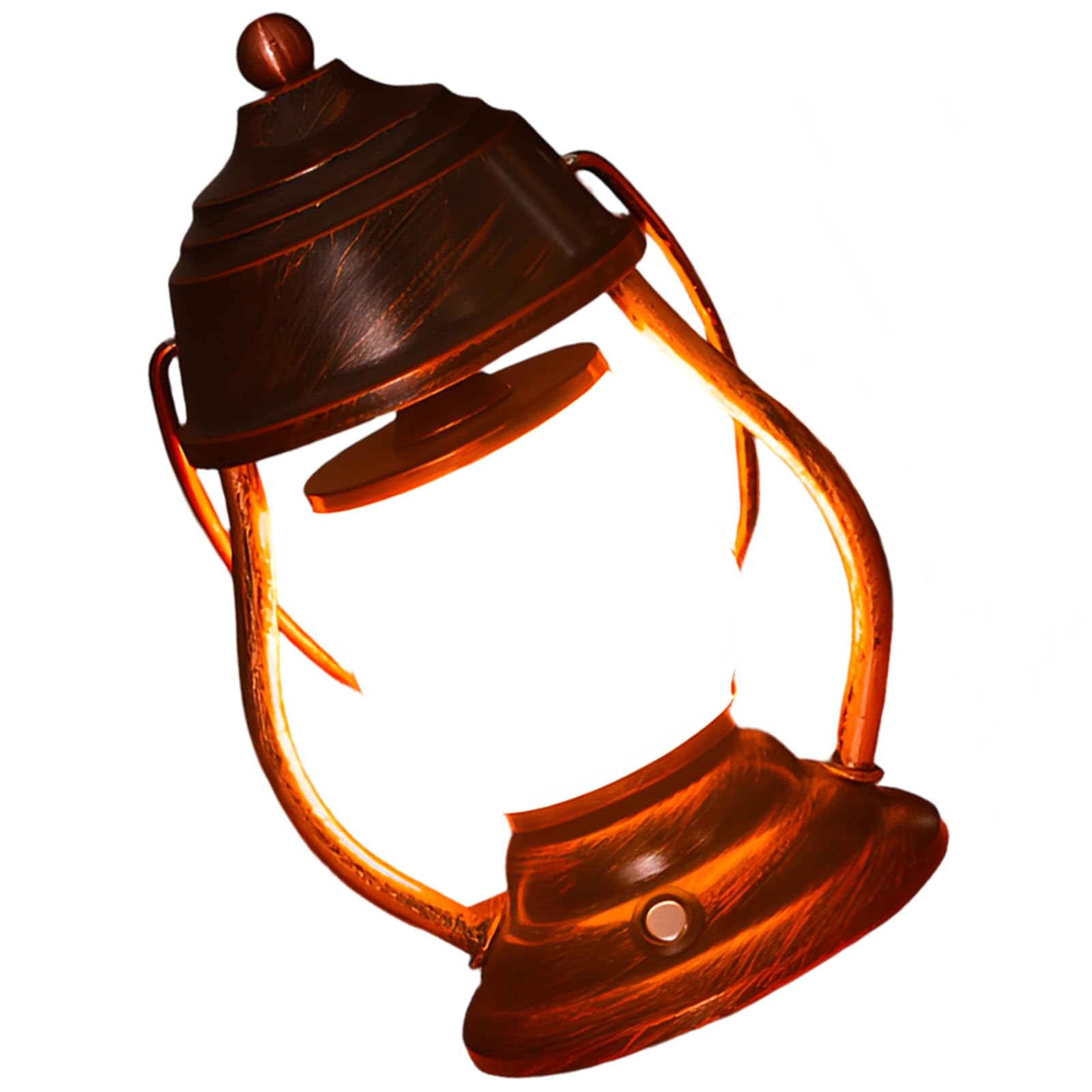 Dekoracyjna latarnia LED, 24 cm, retro, ładowalna latarnia z migoczącym płomieniem LED, lampa stołowa zasilana bateriami, żelazna artystyczna dekoracja, brąz, ciepłe światło do dekoracji domu i biura