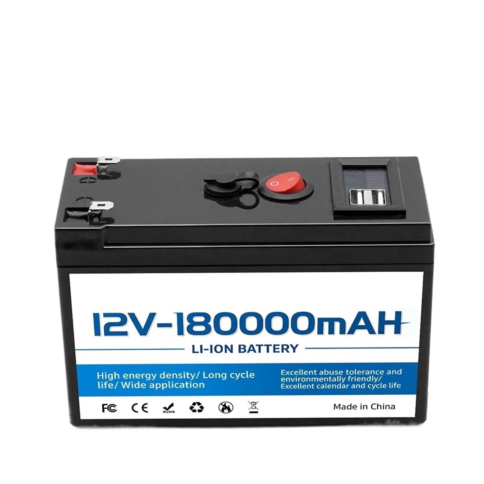 Batteria LiFePO4 da 12 V 180000 mAh con BMS integrato(Lithium Battery 150A)