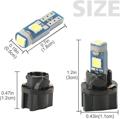 Miniatura 7 de ROCCS Luces LED T5 2721 37 70 286 de cuña PC74 PC37 74 74 con enchufe de bloqueo giratorio para panel de instrumentos, kits de luces indicadoras de