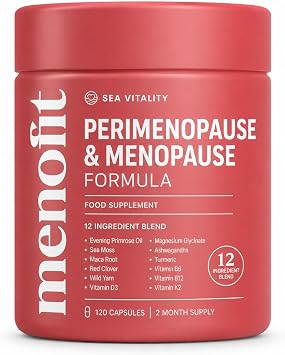 Menopause & Perimenopause Support Capsules | 12 in 1 Blend | with Magnesium Glycinate, Evening Primose & Ashwagandha | Menopause Supplements | Hot Flush, Mood Support & Sleep Support | 120 Capsules