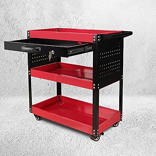 Mehrzweck-Werkzeugwagen, strapazierfähiger Servicewagen, Werkzeugwagen, Garage, Heimwerker-Werkstattwagen, 3-stöckiger Mechaniker, Mehrzweck-Werkzeugwagen für den Garten im Freien – Bild 6