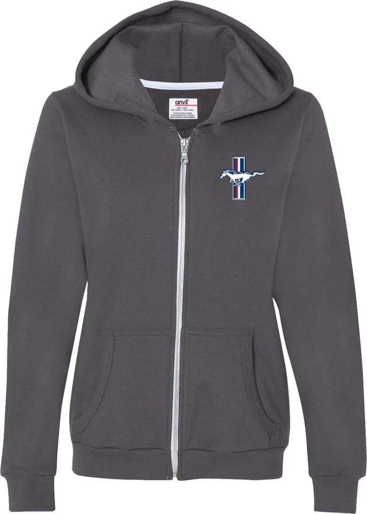 Buy Cool Shirts Ladies Ford Full Zip Hoodie Legend Lives Crest Pocket Print