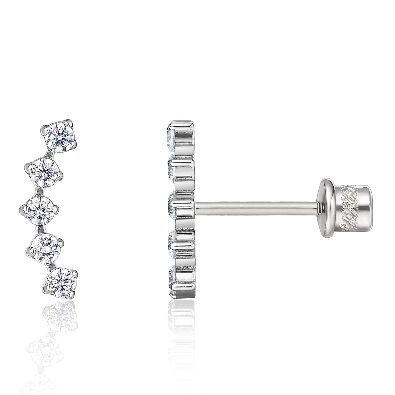 limerencia Hypoallergenic G23 Implant Grade Titanium Screw Back Earrings Tragus 20G Helix F136 Piercing Post for Sensitive Ears Cartilage