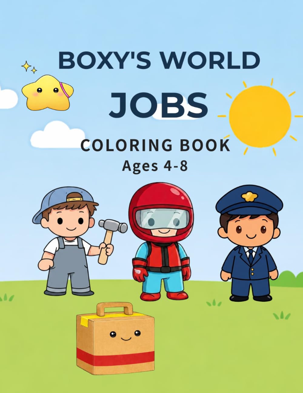 BOXY'S WORLD: JOBS Coloring Book: Fun and Simple Jobs Coloring Book for Kids Ages 4–8