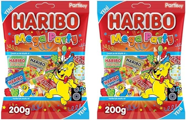 Haribo Jelly Mega Party Size, 200g (Pack of 2)