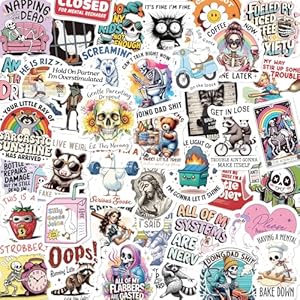 BANBBUR 200 calcomanías divertidas para adultos, paquetes de calcomanías de vinilo holográfico sarcástico, divertidas calcomanías impermeables para botella de agua, laptop, teléfono, Kindle, equipaje