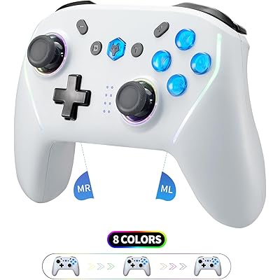 NBCPスイッチ用コントローラー(ブラケット付き)、スイッチライト用ワイヤレスプロコントローラー、スイッチリモートゲームパッドジョイスティック、デュアル振動ジャ …