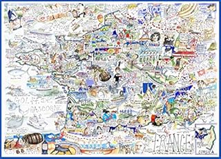 Comical Map Of France, Artwork By Tim Bulmer - 1000 Piece Puzzle For Adults, Large Puzzle 66cm X 50cm In Size. Challenging To Complete But Fun And Humorous. Makes A Great Gift For Birthdays