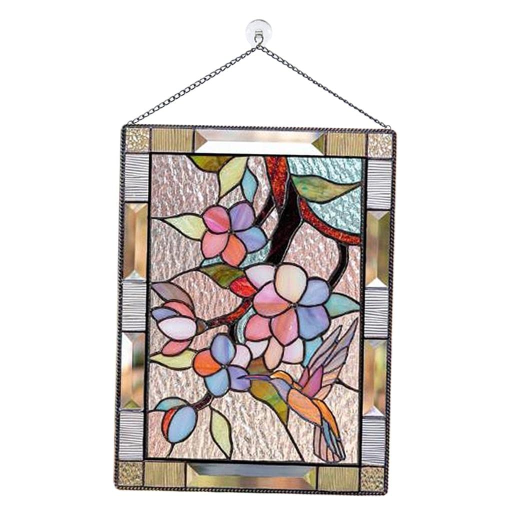 CALANDIS® Stained Glass Rectangle Window Panel Suncatcher Wall Decor