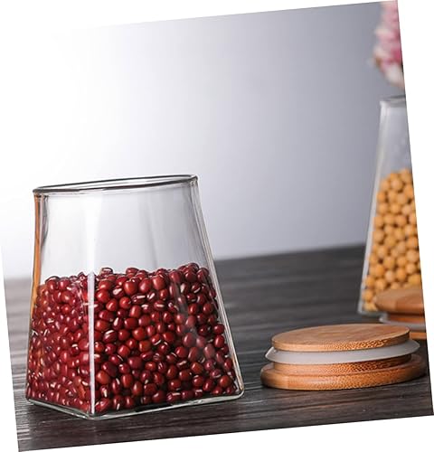 Miniatura 8 de YARNOW Recipientes de alimentos Recipiente de vidrio con tapa Recipiente de sellado de vidrio Contenedores de vidrio Tarros de vidrio con tapas