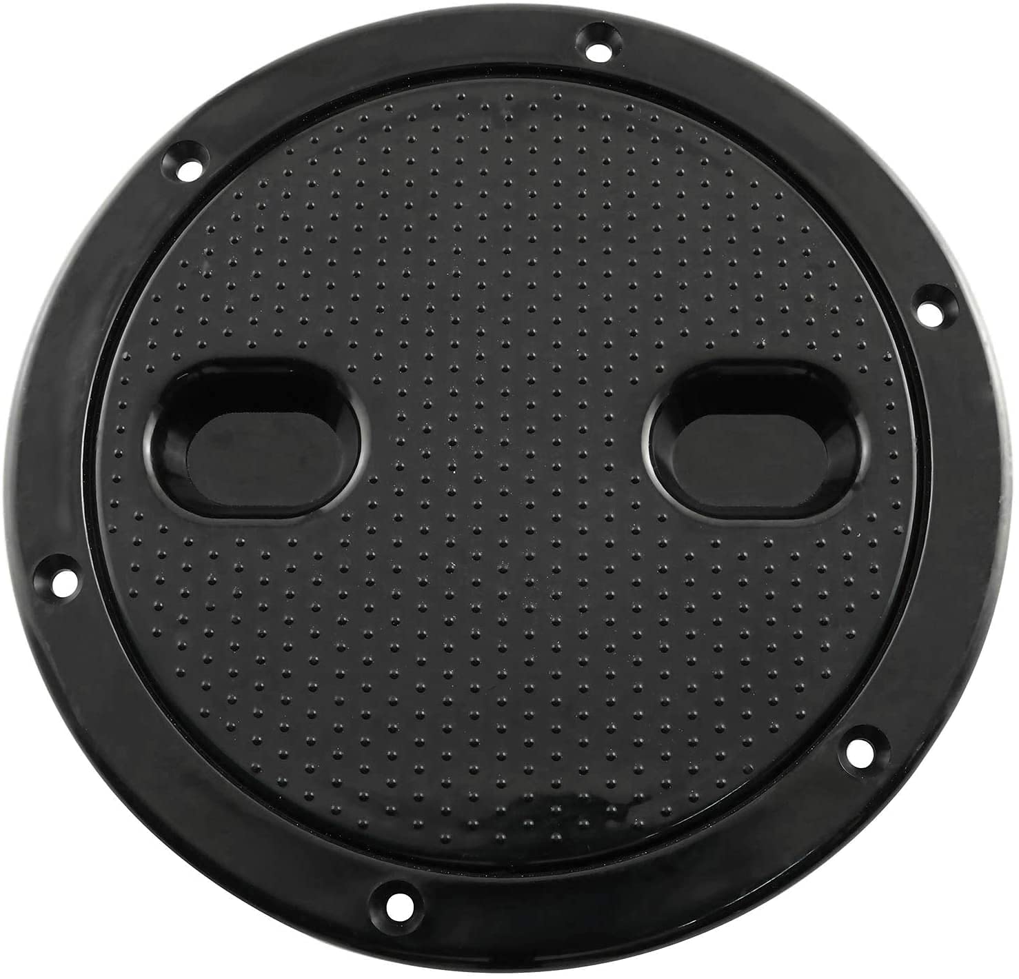 Longdex Boat Hatch 6 Inch Black ABS Plastic Round Non Slip Deck Inspection Hatch with Detachable Cover
