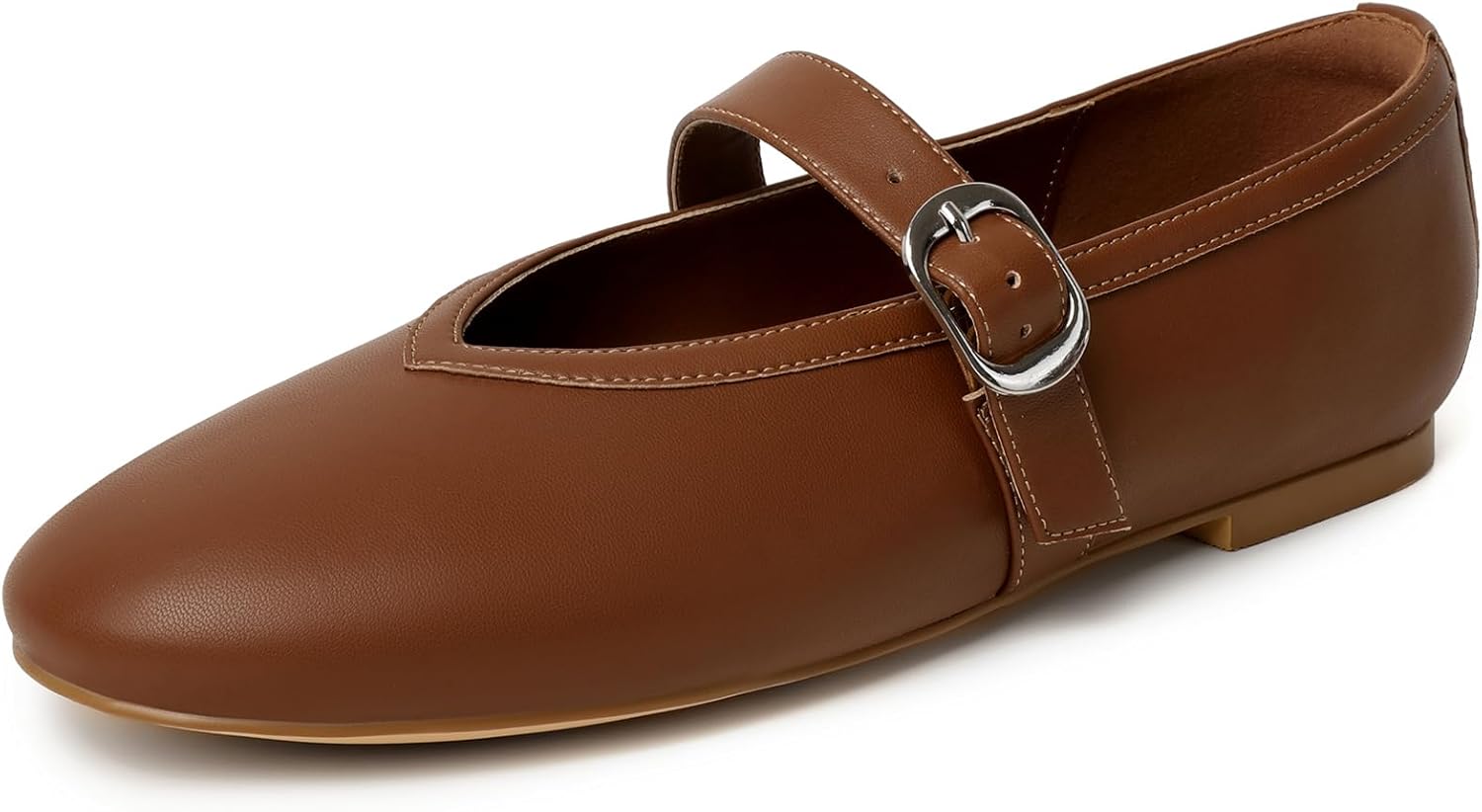 RIBONGZ Women's Flats Foldable Ballet Mary Jane Round Toe Dress Shoes with Ankle Strap Buckle Comfortable Slip On Leather Flat Girls Ballerina Shoes for Office Work Party Walking Casual - Image 7