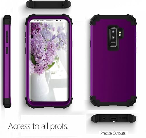 Miniatura 3 de Funda de teléfono para Samsung Galaxy S9 Plus, cubierta dura, a prueba de golpes, silicona suave, híbrida, tres capas, resistente, protección de PC,