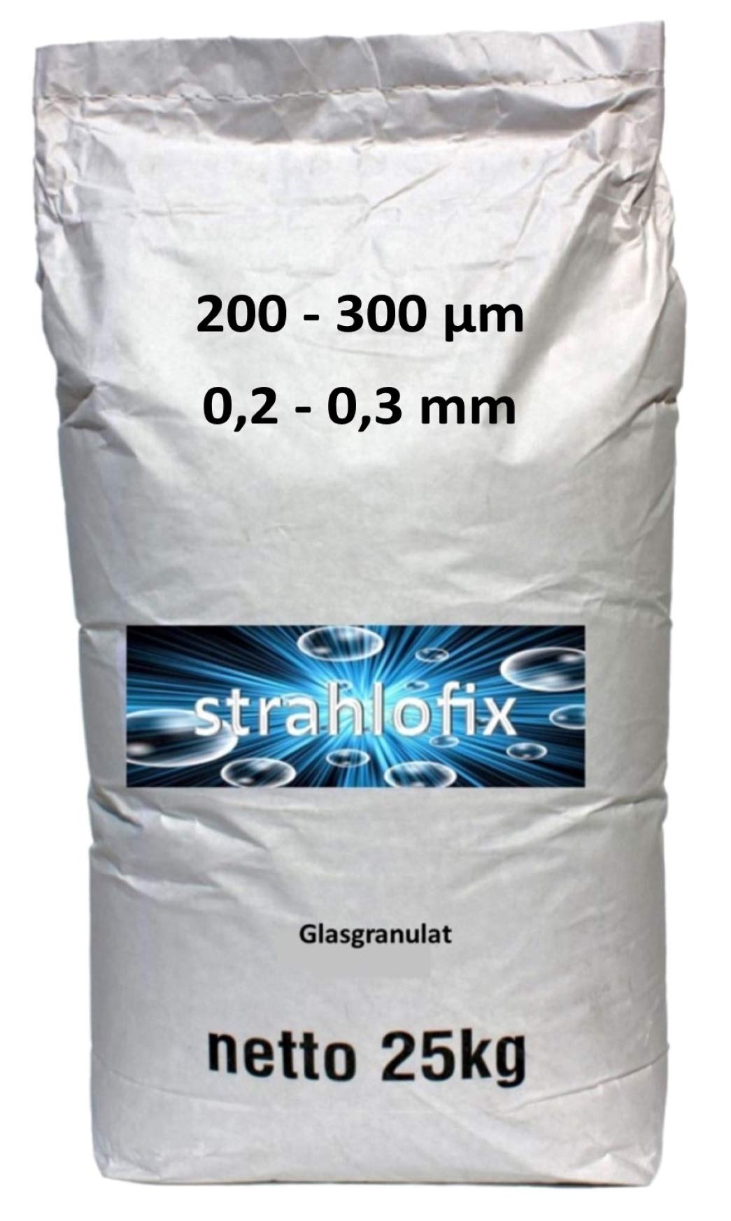 25 kg Strahlmittel Glasgranulat gebrochenes Glas (200-300 µm)
